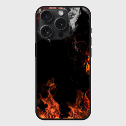 Чехол силиконовый для Apple iPhone 15 Pro матовый Огонь