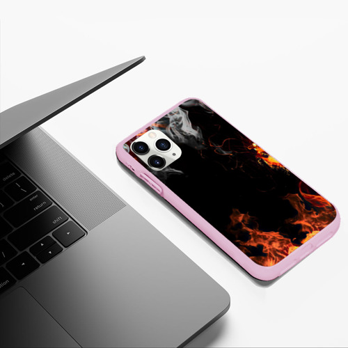 Чехол для iPhone 11 Pro Max матовый Огонь, цвет розовый - фото 5