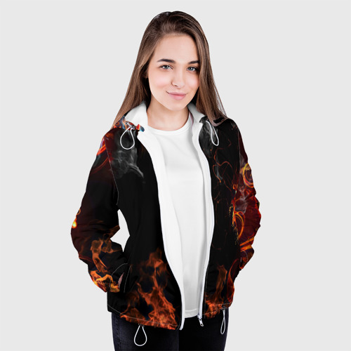 Женская куртка 3D Огонь, цвет белый - фото 4