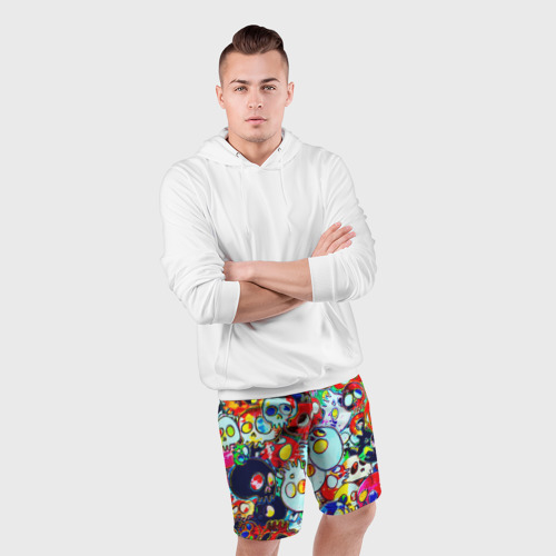 Мужские шорты спортивные Черепа, цвет 3D печать - фото 5