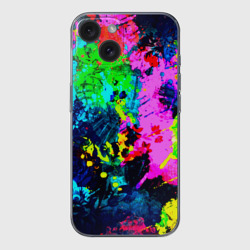 Чехол для iPhone 15 силиконовый с защитой камеры Пятна краски