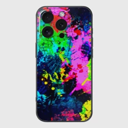 Чехол для iPhone 16 Pro силиконовый с защитой камеры Пятна краски