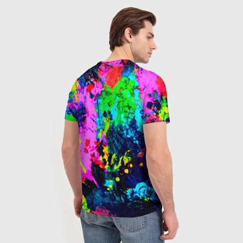 Мужская футболка 3D с принтом Пятна краски, вид сзади #2