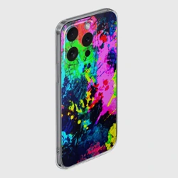 Чехол для iPhone 15 Pro Max силиконовый с защитой камеры Пятна краски - фото 2