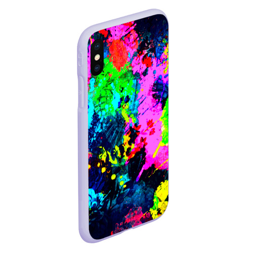 Чехол для iPhone XS Max матовый Пятна краски, цвет светло-сиреневый - фото 3