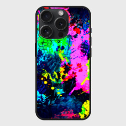 Чехол силиконовый для Apple iPhone 15 Pro матовый Пятна краски