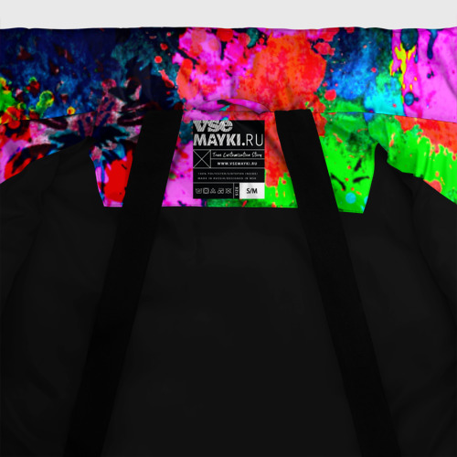 Женская зимняя куртка Oversize Пятна краски, цвет черный - фото 7