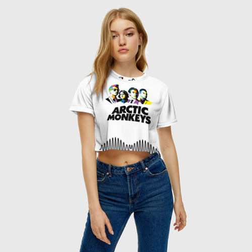 Женская футболка Crop-top 3D Arctic Monkeys 2, цвет 3D печать - фото 3