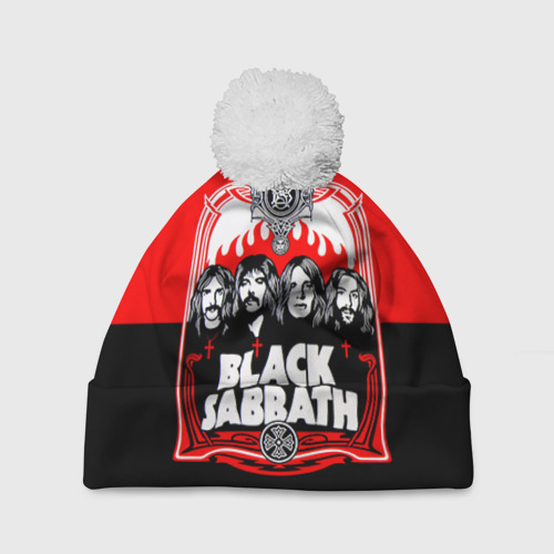 Шапка 3D c помпоном Black Sabbath группа, цвет 3D печать