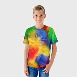 Детская футболка 3D Цветные перья - фото 2