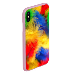 Чехол для iPhone XS Max матовый Цветные перья - фото 2