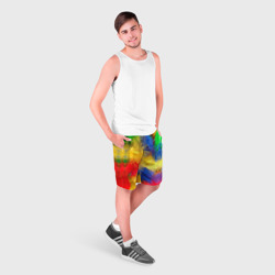 Мужские шорты 3D Цветные перья - фото 2