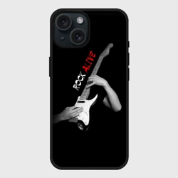 Чехол силиконовый для Apple iPhone 15 матовый Рок жив rock alive