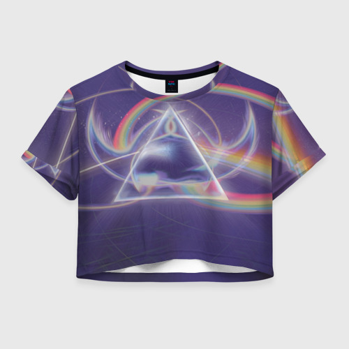 Женская футболка Crop-top 3D Pink Floyd, цвет 3D печать