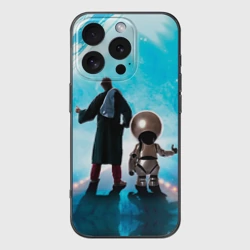 Чехол для iPhone 16 Pro силиконовый с защитой камеры Автостопом по галактике