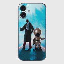Чехол для iPhone 16 силиконовый с защитой камеры Автостопом по галактике