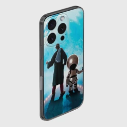 Чехол для iPhone 16 Pro силиконовый с защитой камеры Автостопом по галактике - фото 2