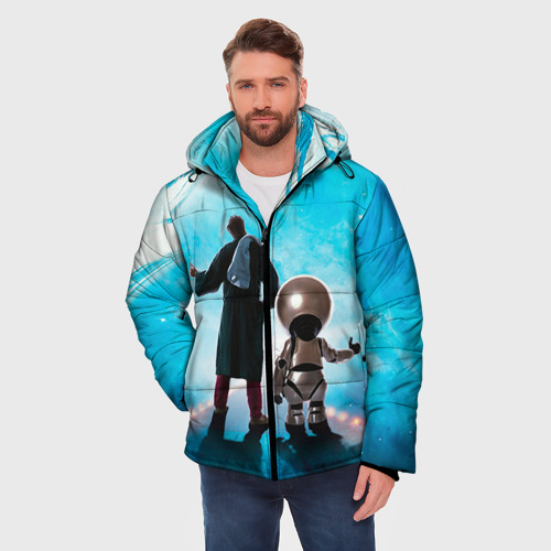 Мужская зимняя куртка 3D Автостопом по галактике, цвет черный - фото 3