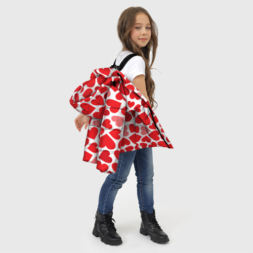 Зимняя куртка для девочек 3D Сердечки, цвет светло-серый - фото 6