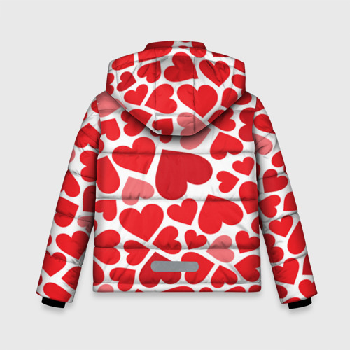 Зимняя куртка для мальчиков 3D Сердечки, цвет красный - фото 2