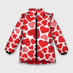 Зимняя куртка для девочек 3D Сердечки