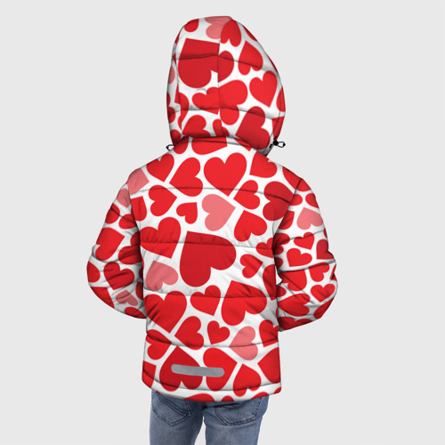 Зимняя куртка для мальчиков 3D Сердечки, цвет красный - фото 4