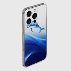 Чехол для iPhone 16 Pro Max силиконовый с защитой камеры Дельфин - фото 2