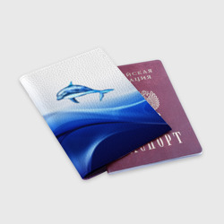 Обложка для паспорта матовая кожа Дельфин - фото 2