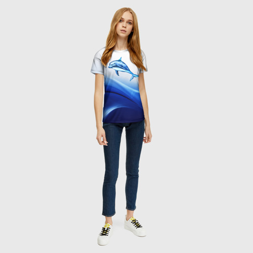 Женская футболка 3D Дельфин, цвет 3D печать - фото 5