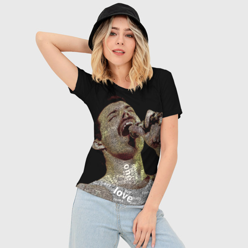 Женская футболка 3D Slim Фредди Меркьюри, цвет 3D печать - фото 3