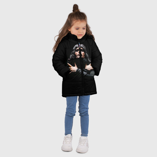 Зимняя куртка для девочек 3D Фредди Меркьюри, цвет черный - фото 5