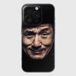 Чехол для iPhone 16 Pro Max силиконовый с защитой камеры Джеки Чан - гримаса