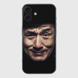 Чехол для iPhone 16 силиконовый с защитой камеры Джеки Чан - гримаса