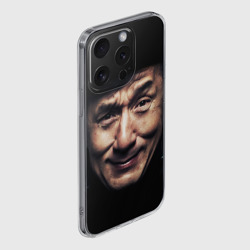 Чехол для iPhone 15 Pro Max силиконовый с защитой камеры Джеки Чан - гримаса - фото 2