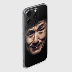 Чехол для iPhone 15 Pro силиконовый с защитой камеры Джеки Чан - гримаса - фото 2
