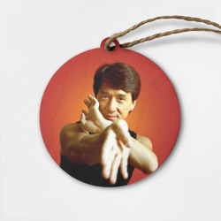 Деревянная игрушка круг Джеки Чан ставит блок