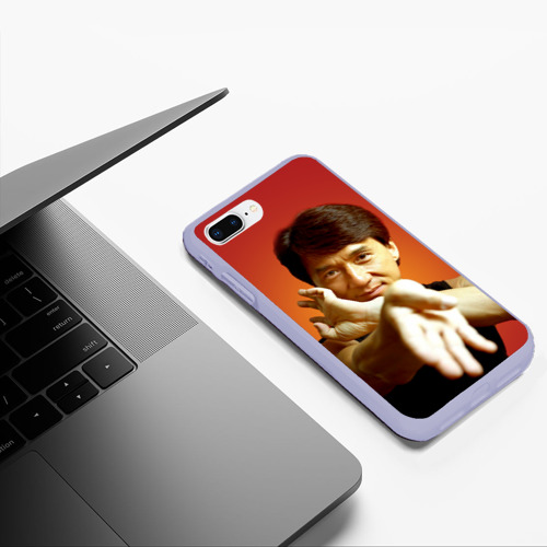 Чехол для iPhone 7Plus/8 Plus матовый Джеки Чан, цвет светло-сиреневый - фото 5