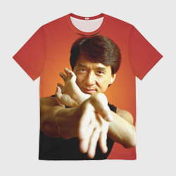 Мужская футболка 3D Джеки Чан ставит блок
