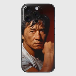 Чехол для iPhone 16 Pro силиконовый с защитой камеры Джеки Чан после боя