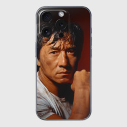 Чехол для iPhone 15 Pro силиконовый с защитой камеры Джеки Чан после боя