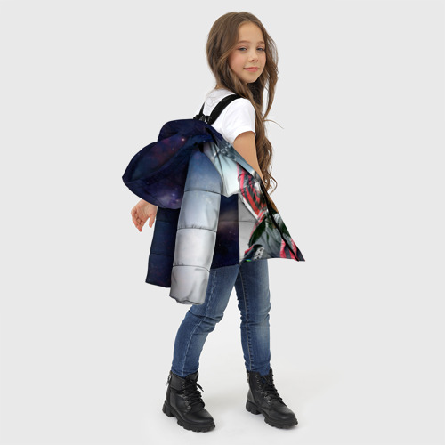 Зимняя куртка для девочек 3D Элис Купер, цвет светло-серый - фото 6