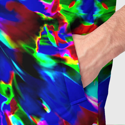 Мужской жилет утепленный 3D Абстракция красок, цвет красный - фото 6