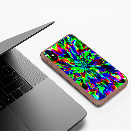 Чехол для iPhone XS Max матовый Абстракция красок, цвет коричневый - фото 5