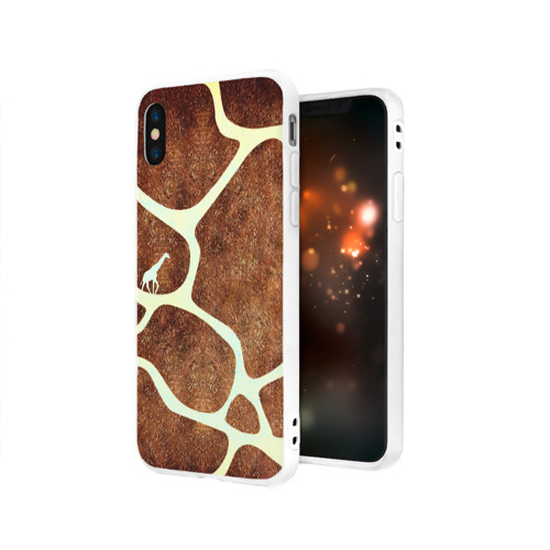 Чехол для Apple iPhone X силиконовый матовый Жирафик Фото 01 Чехол для Apple iPhone X силиконовый матовый Жирафик Фото 01