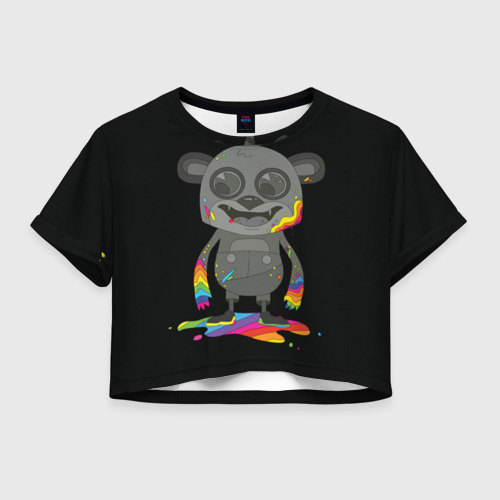 Женская футболка Crop-top 3D Bear, цвет 3D печать