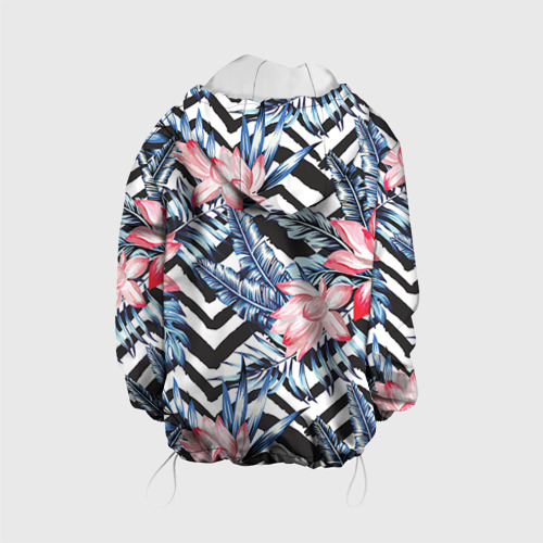 Детская куртка 3D Цветы и геометрия, цвет белый - фото 2