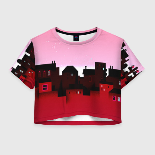Женская футболка Crop-top 3D Urban pink, цвет 3D печать