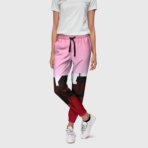 Женские брюки 3D Urban pink, цвет 3D печать - фото 3