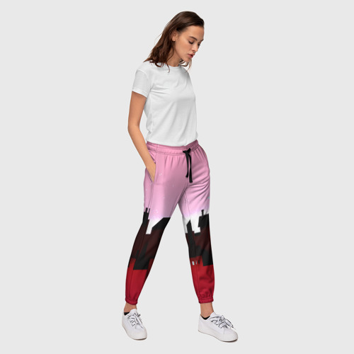 Женские брюки 3D Urban pink, цвет 3D печать - фото 5