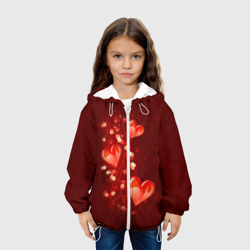 Детская куртка 3D Сердца, цвет белый - фото 4